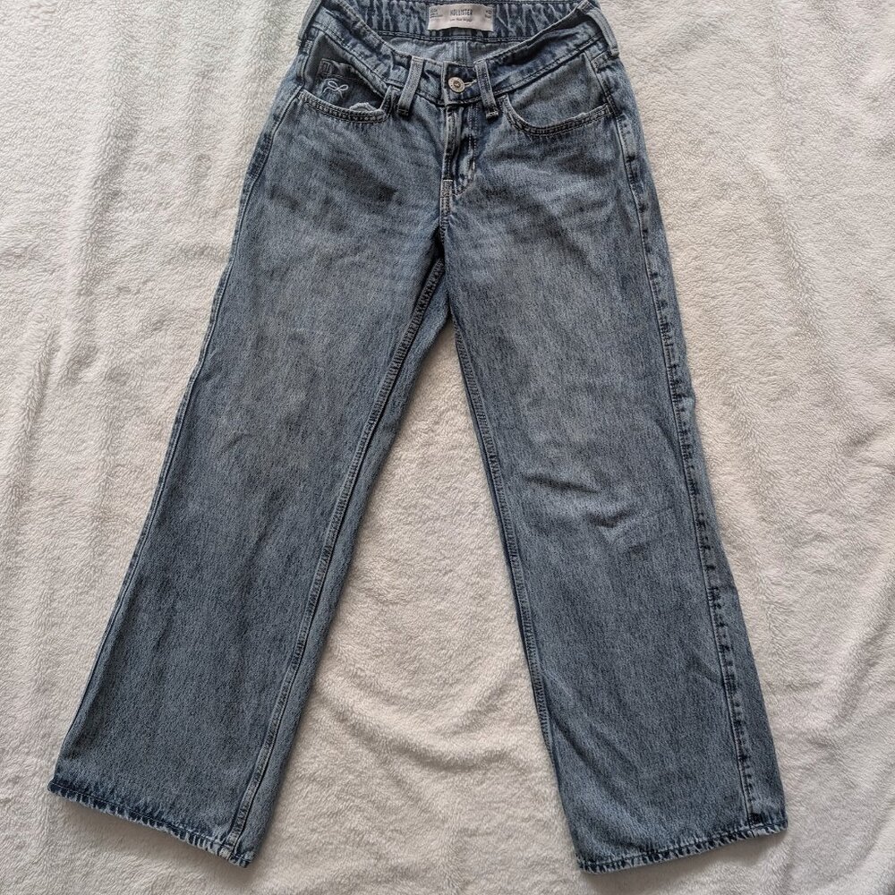 Hollister Low Rise Baggy Jeans Women's 000s W23 Medium Wash Denim